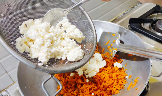 Cottage cheese added to the stuffing