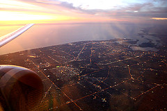 Sunset over Adelaide, Australia.