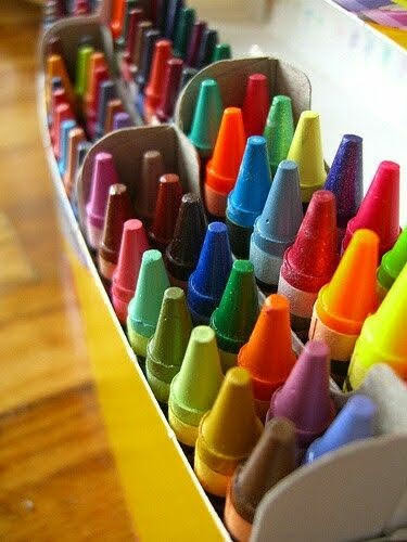 Crayons are not merely for children. Their brightness and ease of use can be relaxing and habit-forming, yielding peace through relaxed breathing and motion.