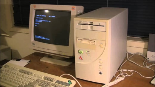 An older style of computer used in the 90s