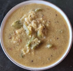 Ridge Gourd - Moong Dal Sambar Recipe
