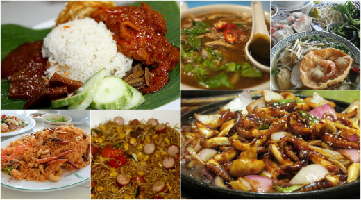 A sampling of Chinese foods