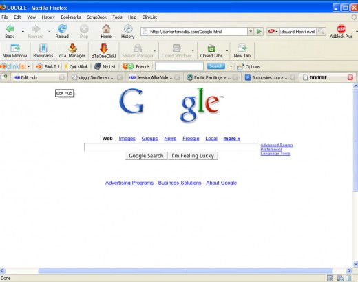 The Fake Google Home Page