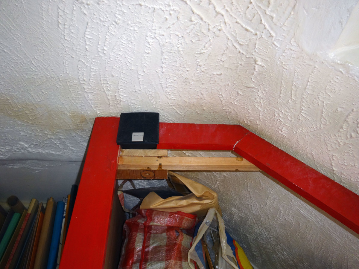 Platform and brace fixed in place, and speaker placed into its new location