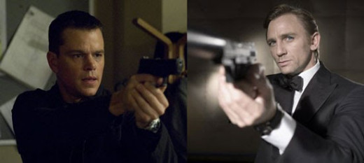 Jason Bourne (Left) and James Bond (Right)