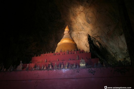 Stupa deep with the Upper Cave Courtesy of asiaexplorers.com