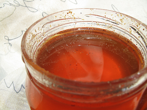 Raw honey.  http://www.flickr.com/photos/xojy/3669637578/