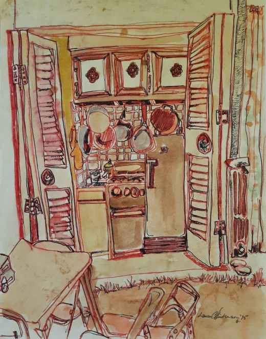 Kitchenette - Watercolor and Markers