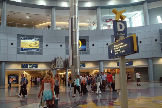 Inside the terminal of McCarran International Airport