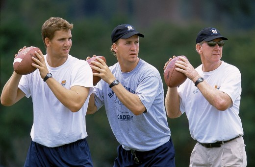 (Left,right)Eli Manning, Peyton Manning, and Archie Manning. Courtesy media.marketwire.com