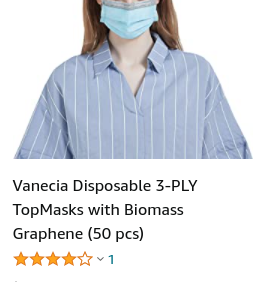 Screenshot, mask with graphene at Amazon