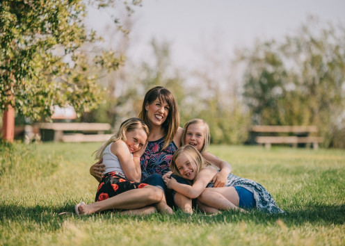 Mother and kids