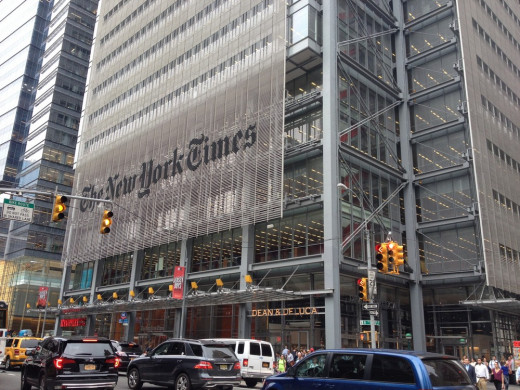 The New York Times Headquarters in New York, US.