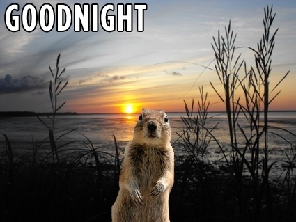 Thats a wrap. Goodnight Folks. And be sure to post a comment below telling us what you think of Crasher Squirrel. 