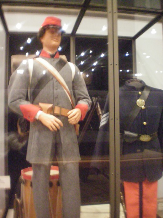 Uniforms worn during the Civil War.
