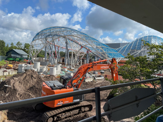 Construction on the new Tron roller coaster. It will be the most intense ride at the Magic Kingdom when it opens. 