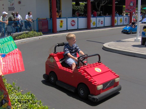 The little cars you can drive around, and you have to obey the laws! 