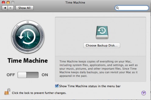 Time Machine Preference pane