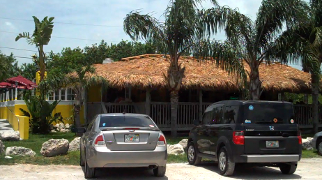 The grill's bar is on left directly up walkway