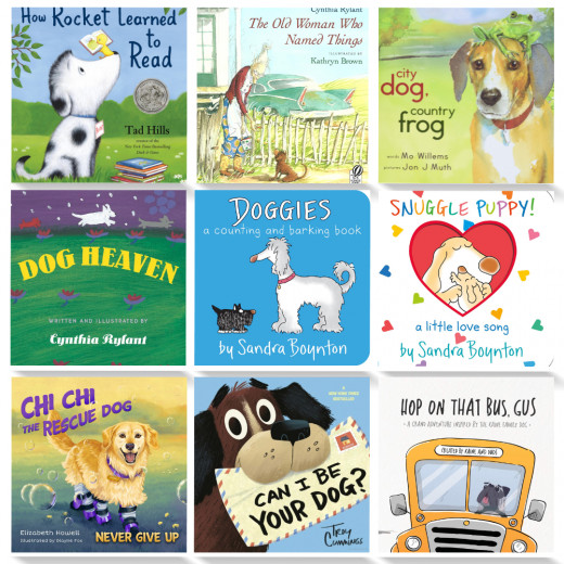 Nine dog-themed children's picture books