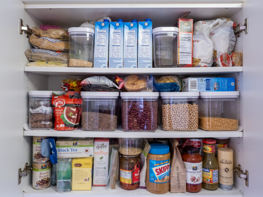 Start with a pantry cleanout. Chances are, you will gain a good bit of space.