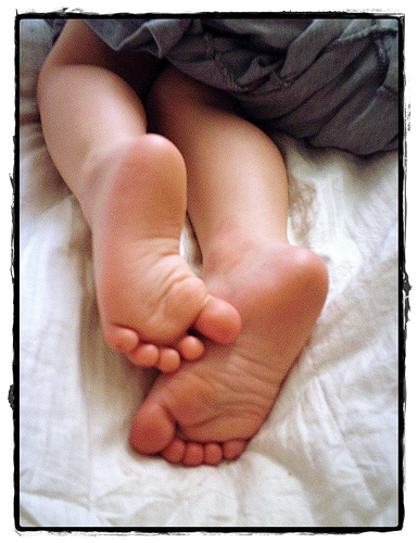Infant's feet as he sleeps