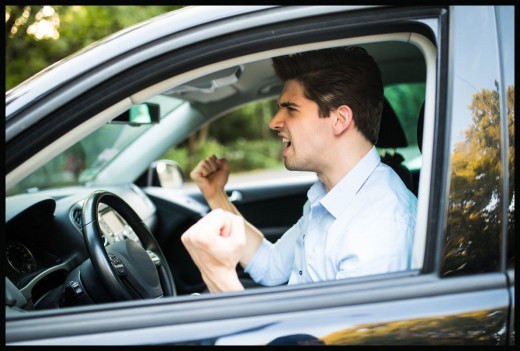 This is what an aggressive driver looks like. Don't be that guy.