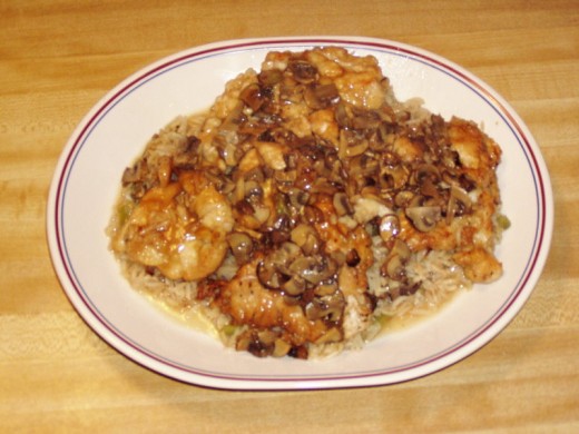 Chicken Marsala on the Platter, Ready to Serve