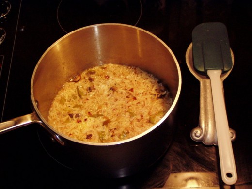 Rice Cooked Open Pot
