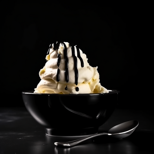 Vanilla Ice Cream with Chocolate Syrup