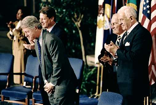 President Bill Clinton After Signing NAFTA