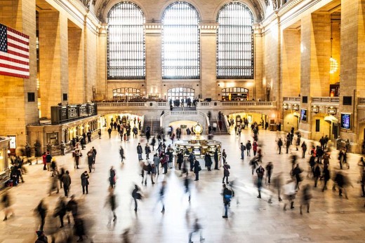 Rushing to work at Grand Central Station.