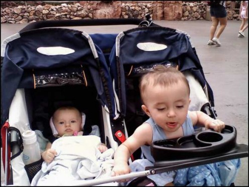 My children in the BOB stroller