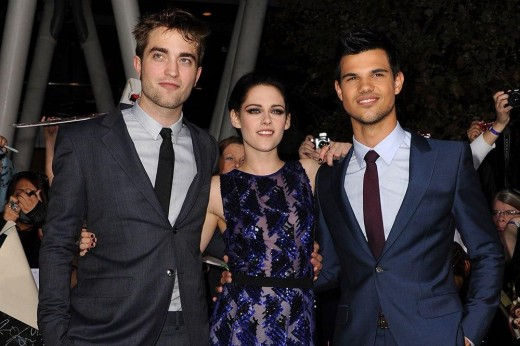 Robert Pattinson, Kristen Stewart, Taylor Lautner. Image Credti: Getty Images.