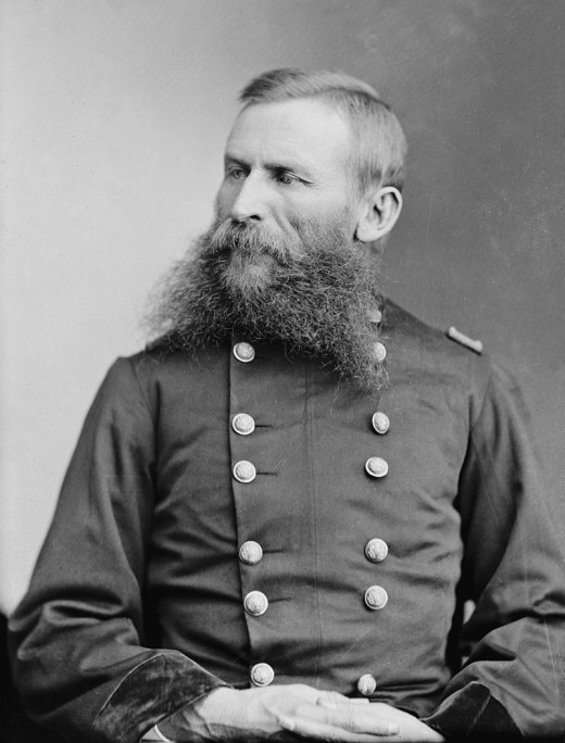  Library of Congress description: "Gen. George Crook, U.S.A." Although standing over six feet tall, Crook was not a large man but rather slender, athletic, and sinewy. He would leave Custer on his own at the Little Bighorn.