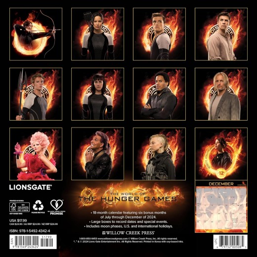 Back of the Hunger Games 2025 Calendar