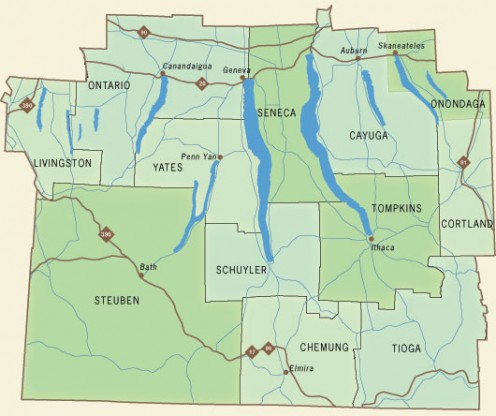 Geneva is located at the top of Seneca Lake and in the local Wine Country (From Finger Lakes Land Trust at http://www.fllt.org/protected_lands/ ).