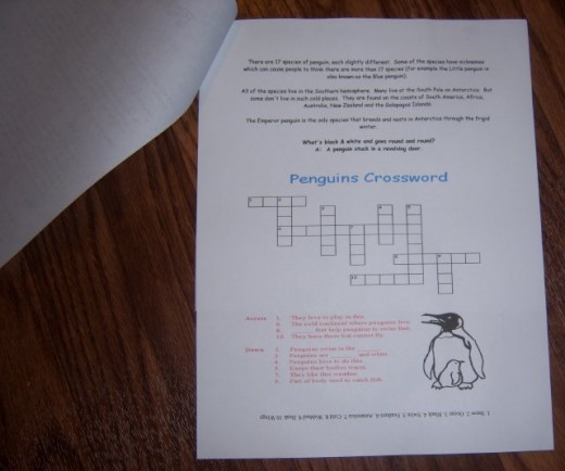 I added some Fun activities I had found having to do with Penguins and added some Jokes.