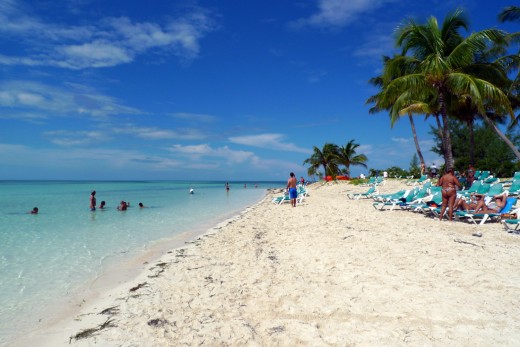White sand beaches. 