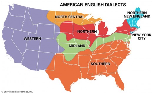 Map of American English Dialects 