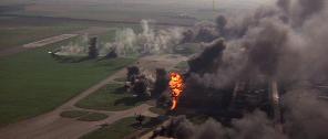Movie snapshot of an attack on an RAF airfield.