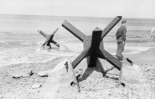 Czech hedgehogs deployed on the Atlantic Wall