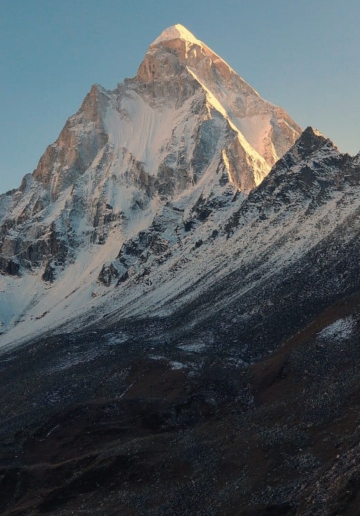 Shivling peak as seen from Tapovan, Garhwal Himalayas, Uttarakhand is someimes considered as a Shiva Lingam.