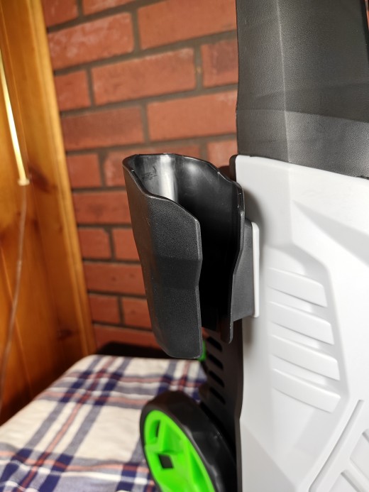 The gun holster has been slid into place