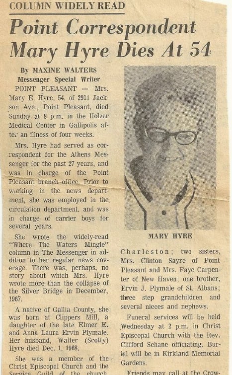 Mary Hyre’s Obituary