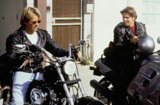 MacGyver and his son, Sean Angus Malloy, ride off to make up for lost time.  in the last episode of the series.