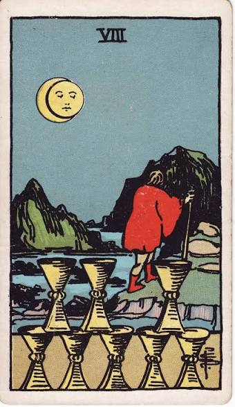 With the 8 of Cups, a departure and goodbye is usually indicated. But in this case, it meant for emotional reasons, my sisters and I needed time apart. This time was needed to cool down and reassess our feelings. 