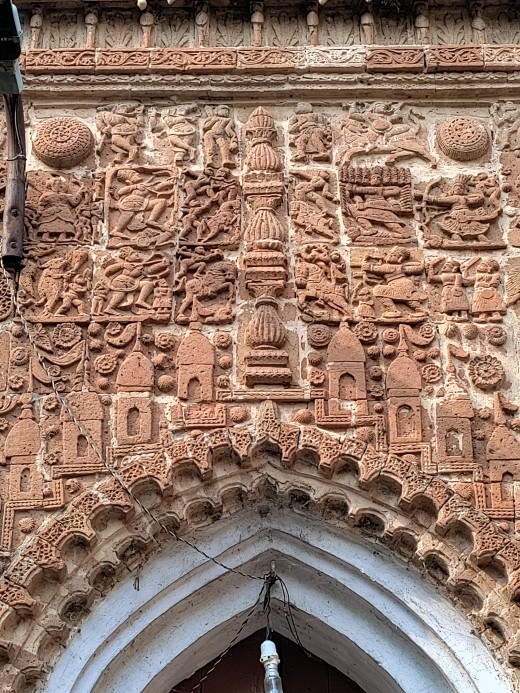 Terracotta decoration; Nabaratna Shiva temple, Panchthupi Terracotta decoration; Nabaratna Shiva temple, Panchthupi
