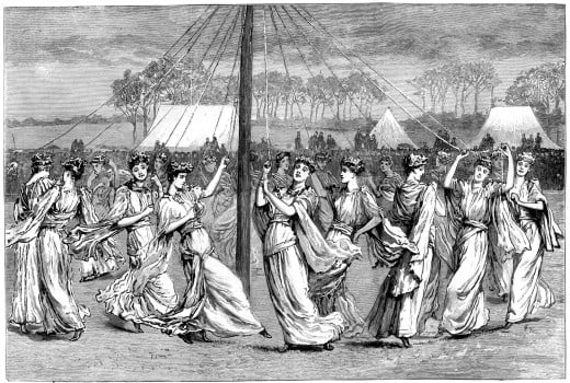 Erecting and dancing around the Maypole is a pagan custom even practiced by European-Americans until recent years. It is another example of living paganism widespread in European culture. (public domain) Erecting and dancing around the Maypole is a pagan custom even practiced by European-Americans until recent years. It is another example of living paganism widespread in European culture. (public domain)