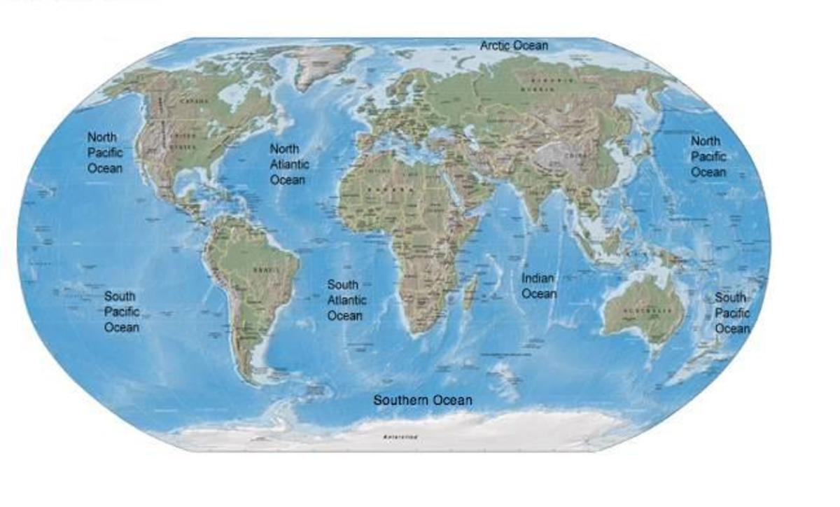 All 5 Oceans Map 